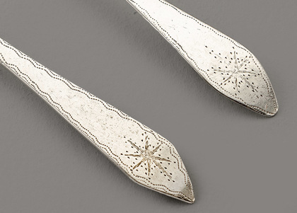 Cape Silver Lemoen Lepel and Konfyt Fork (Orange Spoon & Preserve Fork) -Matching Pair